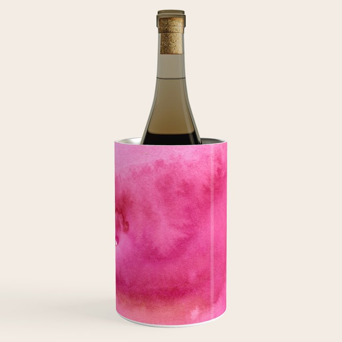 Blush pink magenta watercolor paint gradient Wine Chiller Gallery Image 1