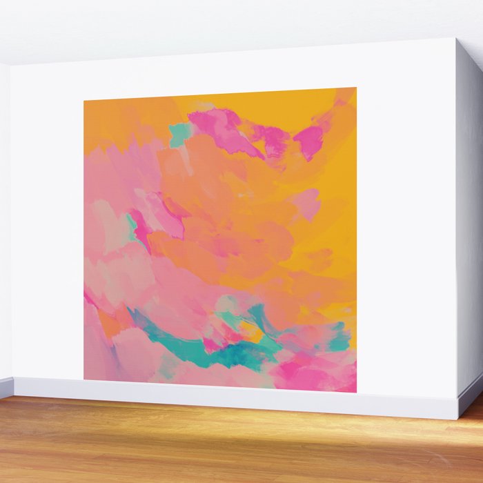 full color abstract sunset Wall Mural Gallery Image 2