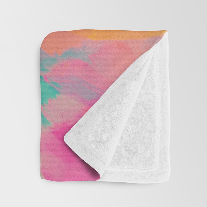 full color abstract sunset Throw Blanket Gallery Image 3