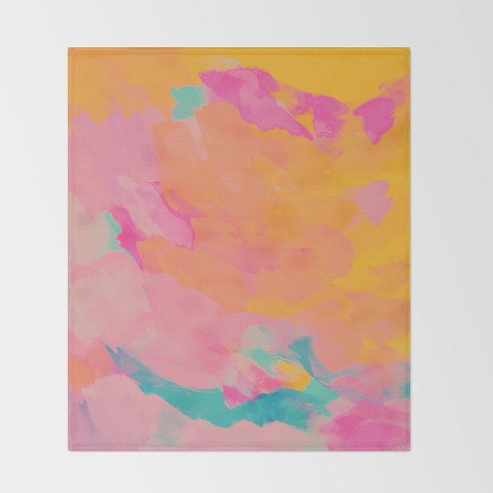 full color abstract sunset Throw Blanket Gallery Image 2