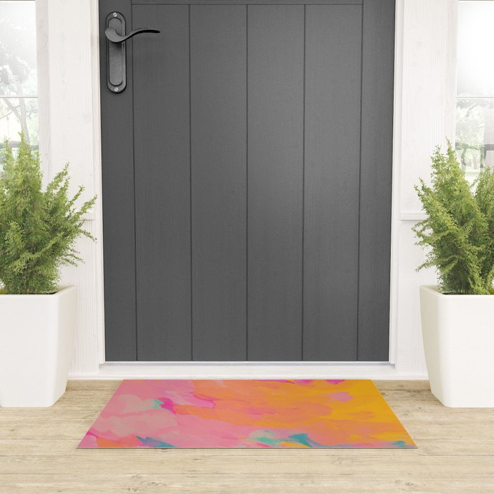 full color abstract sunset Welcome Mat Gallery Image 3