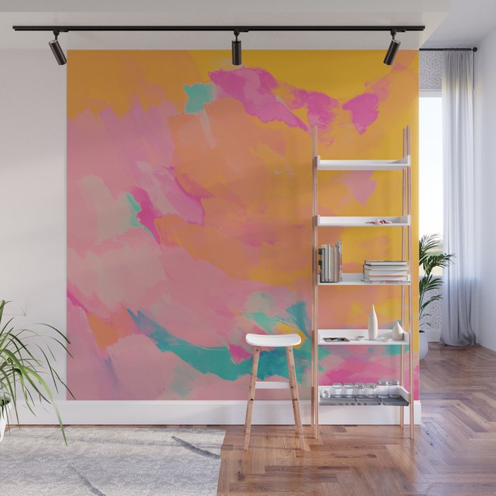 full color abstract sunset Wall Mural Gallery Image 1