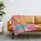 full color abstract sunset Throw Blanket Gallery Image 1