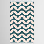 Geometric Leaf Shapes in Teal and Blush Tablecloth Gallery Image 2