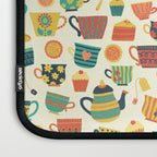 Vintage tea party - tea cups and sweets beige Laptop Sleeve Gallery Image 3