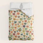 Vintage tea party - tea cups and sweets beige Duvet Cover Gallery Image 6