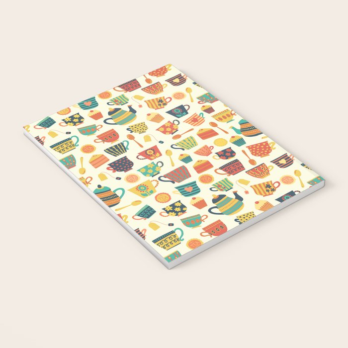 Vintage tea party - tea cups and sweets beige Notebook Gallery Image 3