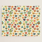Vintage tea party - tea cups and sweets beige Jigsaw Puzzle Gallery Image 1