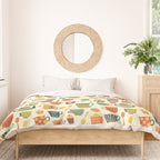 Vintage tea party - tea cups and sweets beige Duvet Cover Gallery Image 3