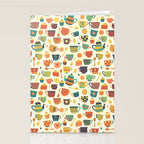 Vintage tea party - tea cups and sweets beige Stationery Card Gallery Image 2