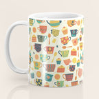 Vintage tea party - tea cups and sweets beige Coffee Mug Gallery Image 3