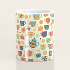 Vintage tea party - tea cups and sweets beige Coffee Mug Gallery Image 4