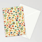 Vintage tea party - tea cups and sweets beige Stationery Card Gallery Image 2