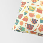 Vintage tea party - tea cups and sweets beige Pillow Sham Gallery Image 4