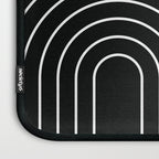 Mid Century Modern Geometric 109 in Black and White (Rainbow and Sun Abstraction) Laptop Sleeve Gallery Image 3