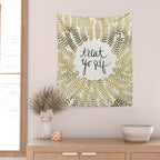 Treat Yo Self - Gold Wall Tapestry Gallery Image 2