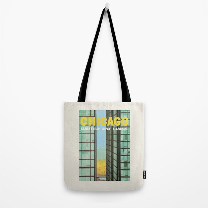 Chicago Vintage Travel Poster, 1950 Tote Bag Gallery Image 2