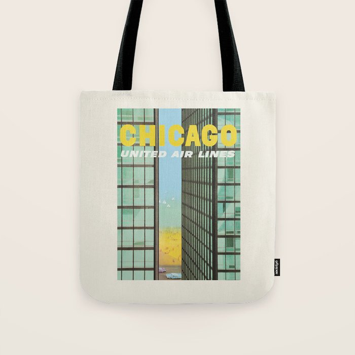 Chicago Vintage Travel Poster, 1950 Tote Bag Gallery Image 1