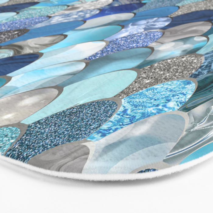 Mermaid Ocean Blue Pattern Bath Mat Gallery Image 3