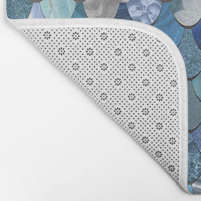 Mermaid Ocean Blue Pattern Bath Mat Gallery Image 2