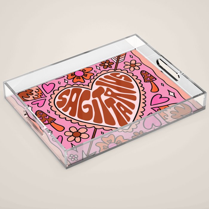 Sagittarius Heart Acrylic Tray Gallery Image 1