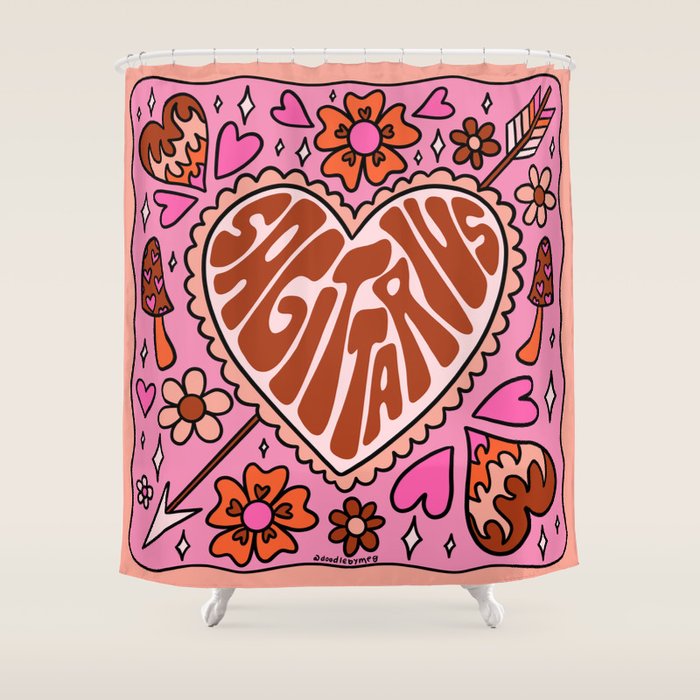 Sagittarius Heart Shower Curtain Gallery Image 1