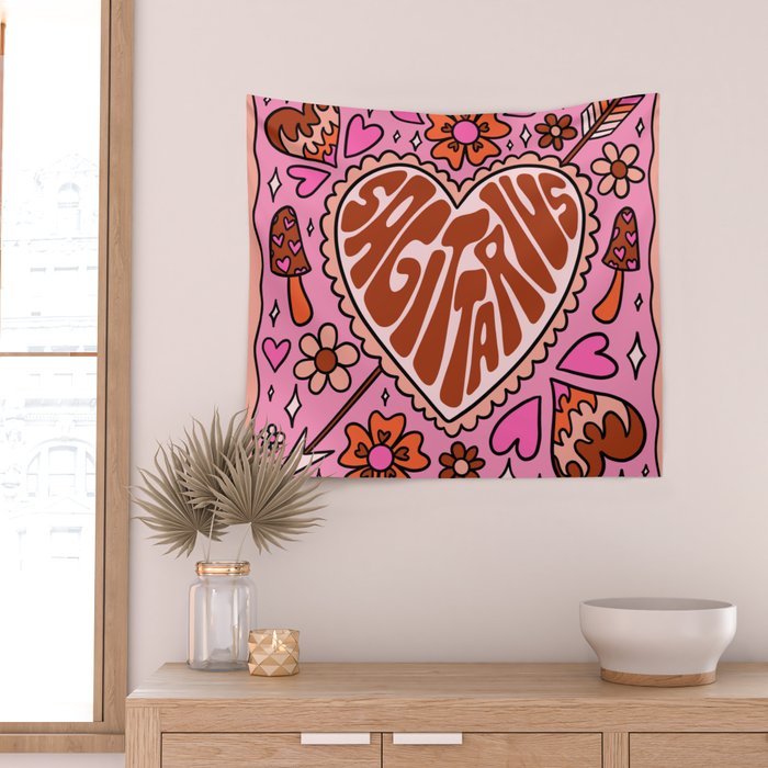Sagittarius Heart Wall Tapestry Gallery Image 2