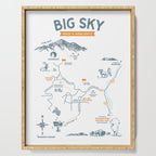 Big Sky, Montana Hiking & Recreation Trail Map Serving Tray Gallery Image 1