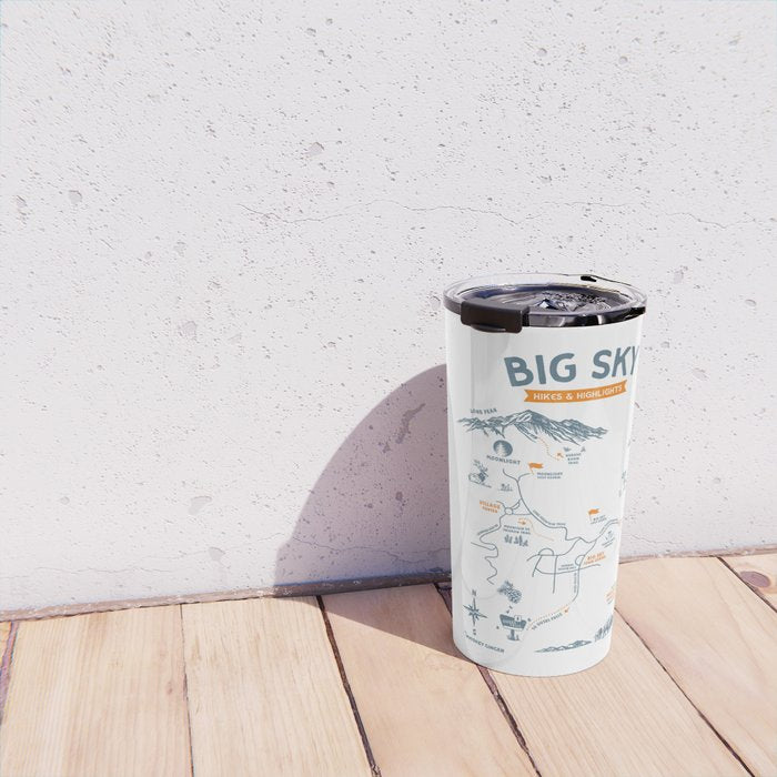 Big Sky, Montana Hiking & Recreation Trail Map Travel Mug Gallery Image 4