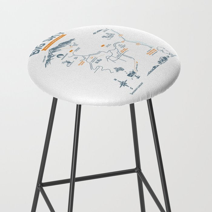 Big Sky, Montana Hiking & Recreation Trail Map Stool Gallery Image 2