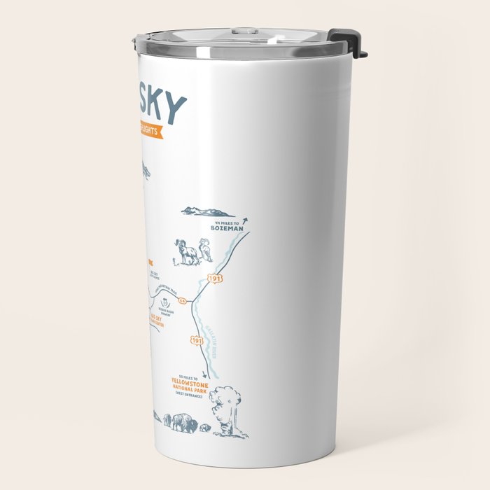 Big Sky, Montana Hiking & Recreation Trail Map Travel Mug Gallery Image 2