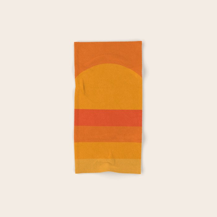 Retro Geometric Sunset Bath Towel Gallery Image 1