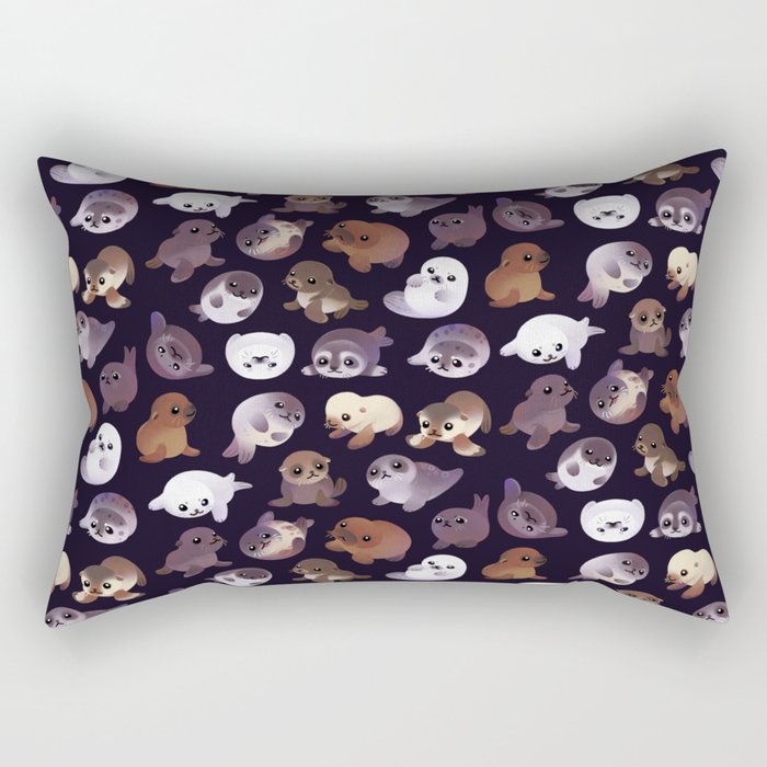 Seal pup - dark Rectangular Pillow Gallery Image 1