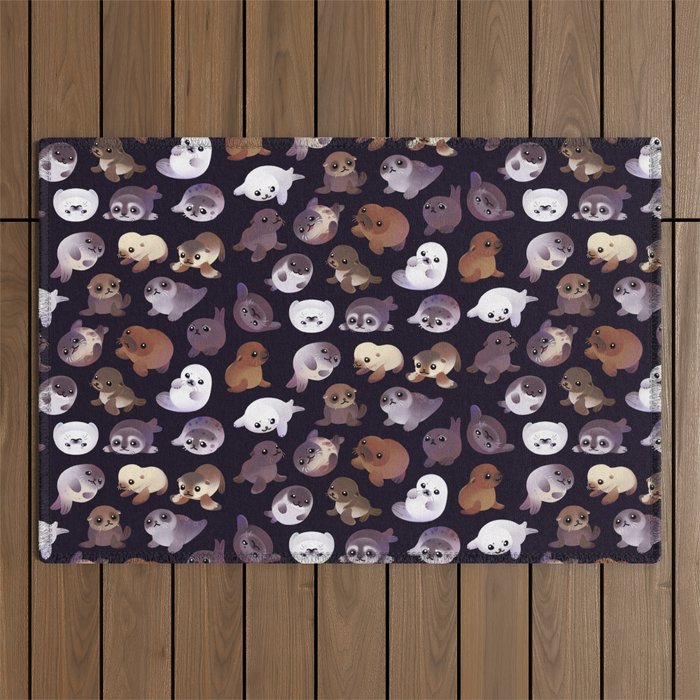 Seal pup - dark Outdoor Rug Gallery Image 1