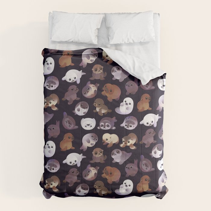 Seal pup - dark Comforter Gallery Image 1