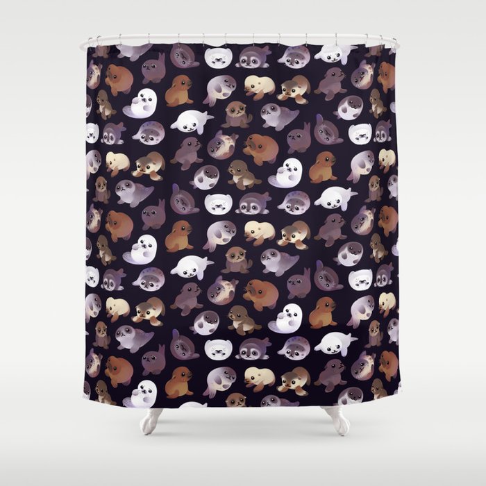 Seal pup - dark Shower Curtain Gallery Image 1