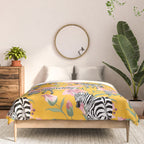 Striped For Life | Zebra Mango Forest | Modern Bohemian Wildlife Jungle | Botanical Nature Comforter Gallery Image 3