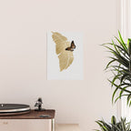 Butterfly & Palm Leaf, Gold Wall Art Poster Gallery Image 2