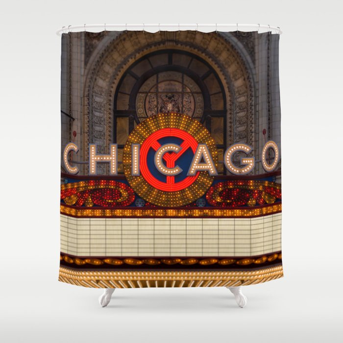 Glowing Chicago Shower Curtain Gallery Image 1