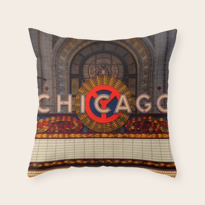 Glowing Chicago Throw Pillow Gallery Image 6