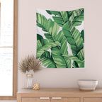 Tropical banana leaves V Wall Tapestry Gallery Image 2