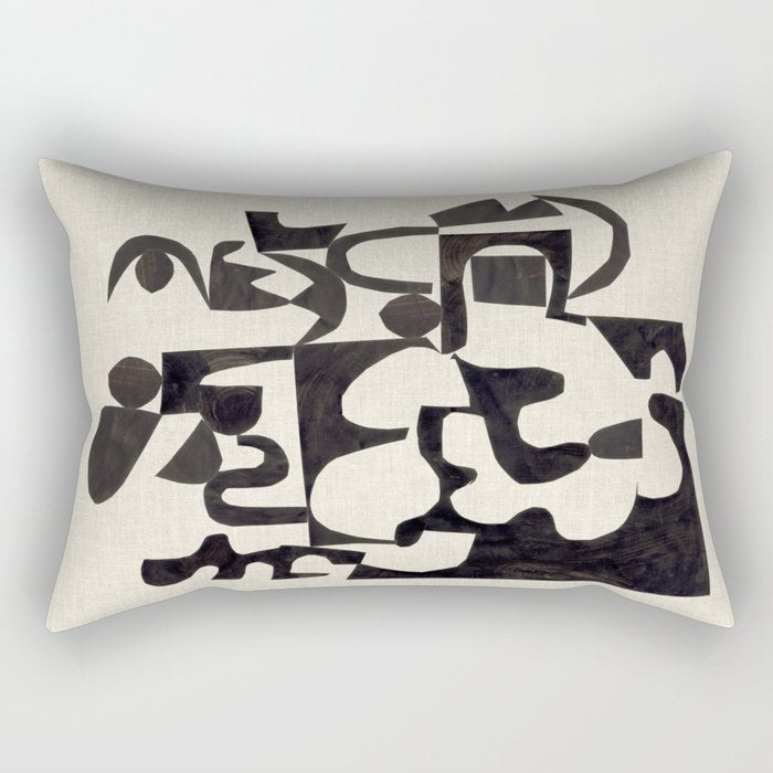 Ink Labyrinth Rectangular Pillow Gallery Image 2