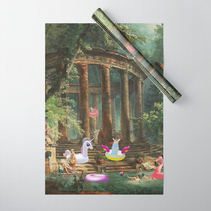 18th Century Pool Party Wrapping Paper Gallery Image 1