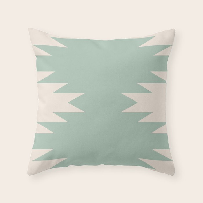 Geometric Southwestern Minimalism - Neutral Sage Green Throw Pillow Gallery Image 6