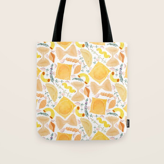 Pasta Pattern on White Tote Bag Gallery Image 1