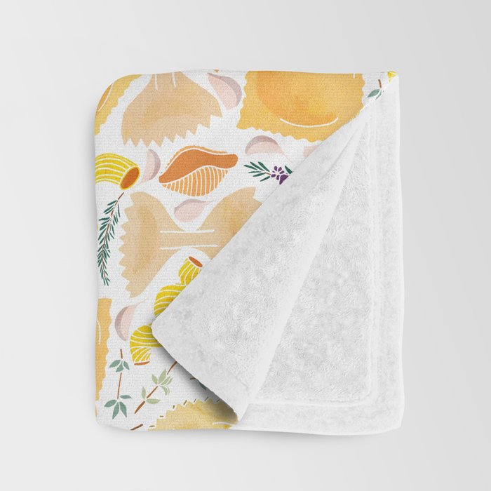Pasta Pattern on White Throw Blanket Gallery Image 3