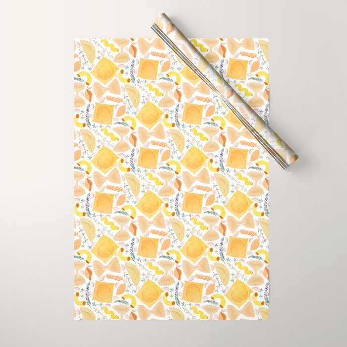 Pasta Pattern on White Wrapping Paper Gallery Image 1