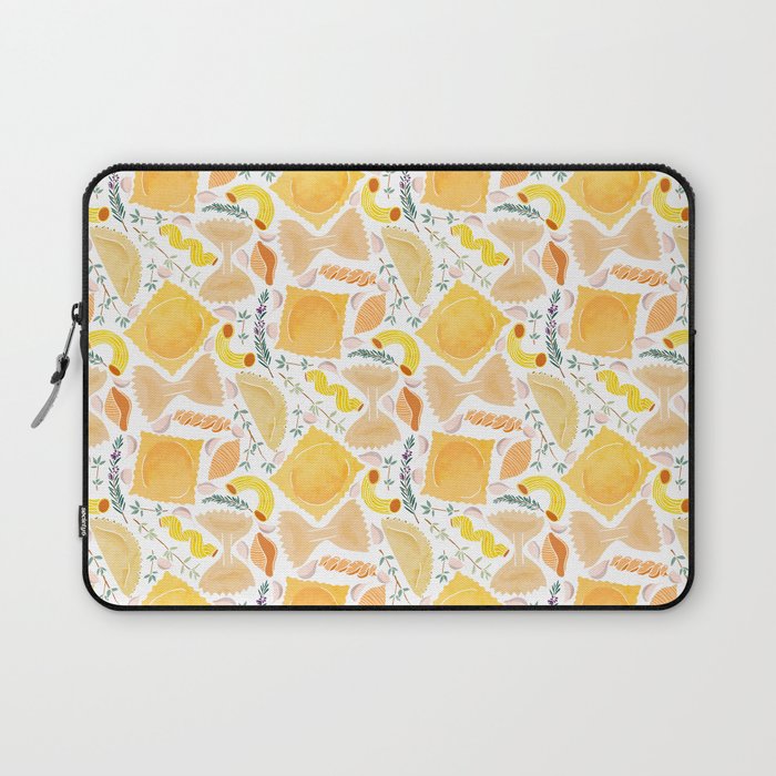 Pasta Pattern on White Laptop Sleeve Gallery Image 1