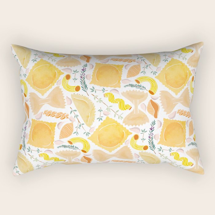 Pasta Pattern on White Rectangular Pillow Gallery Image 2