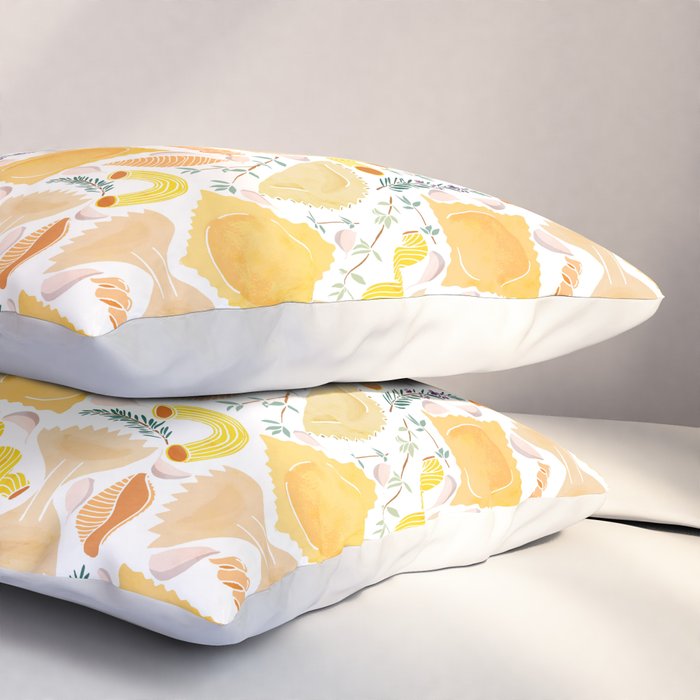 Pasta Pattern on White Pillow Sham Gallery Image 3